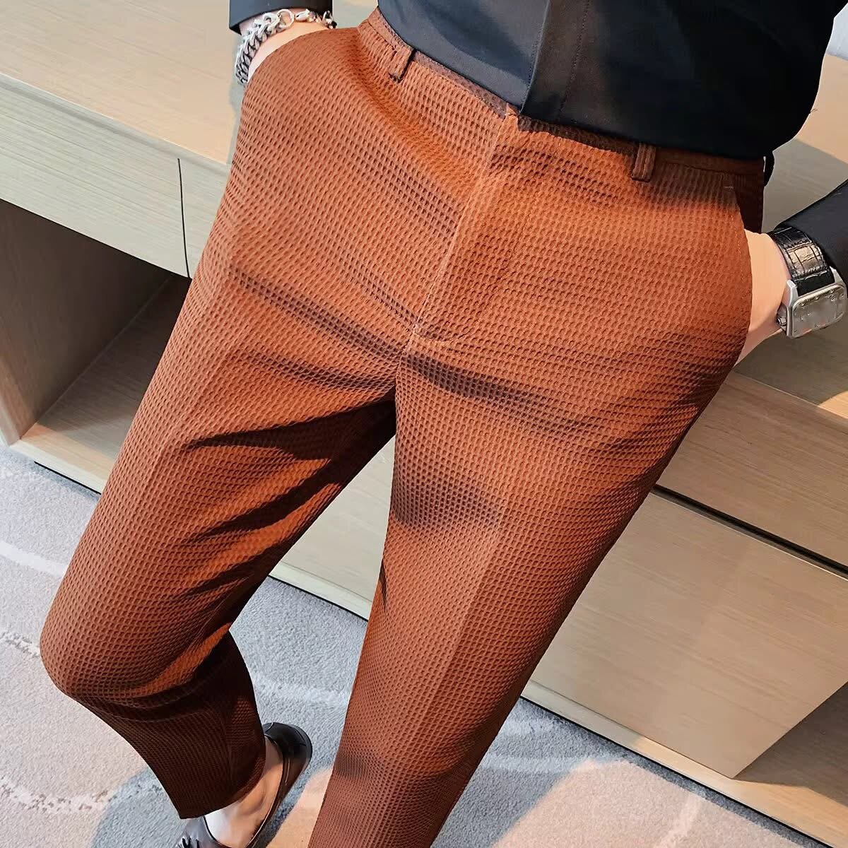 Stylish Men's Textured Pants