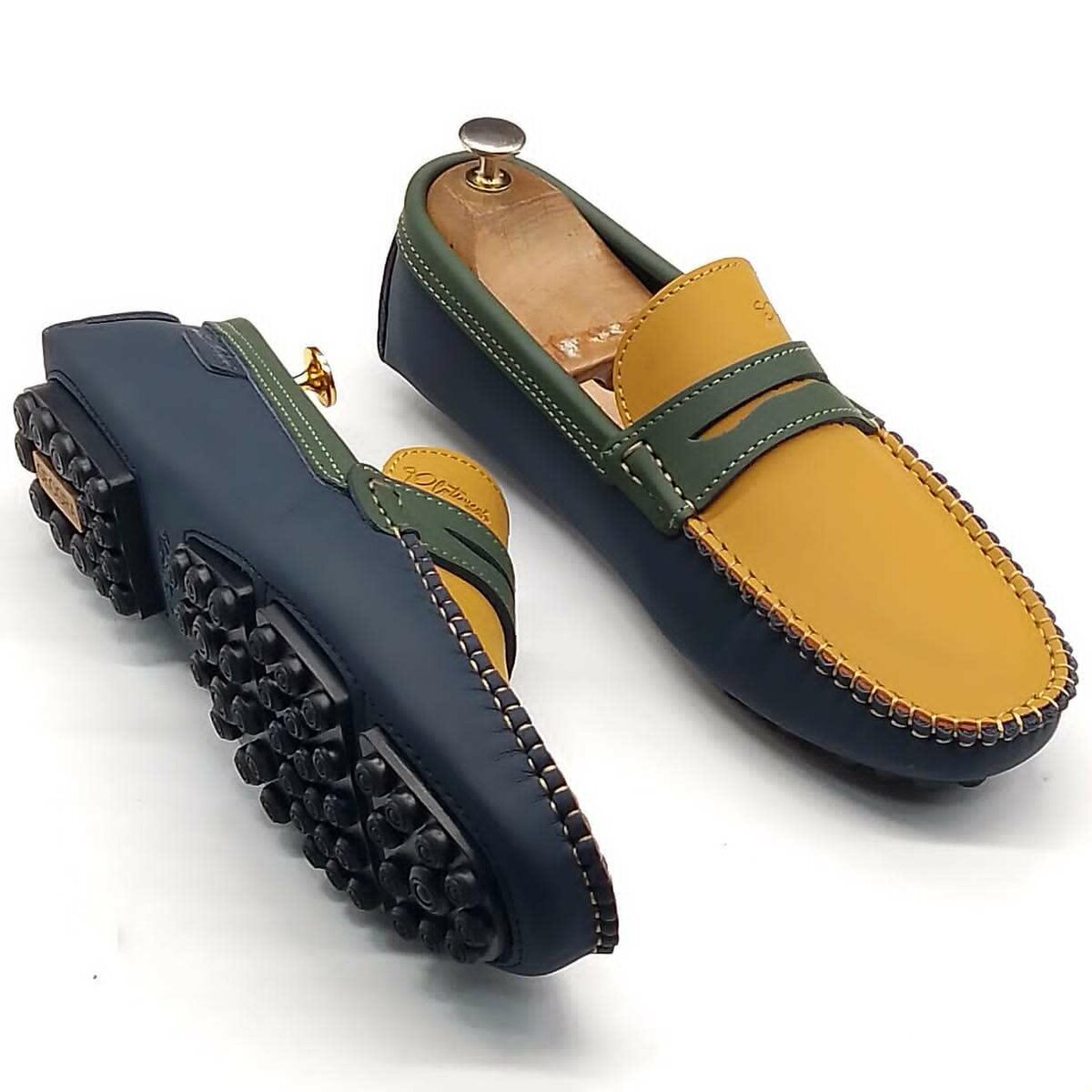 Mocassins en cuir rétro homme