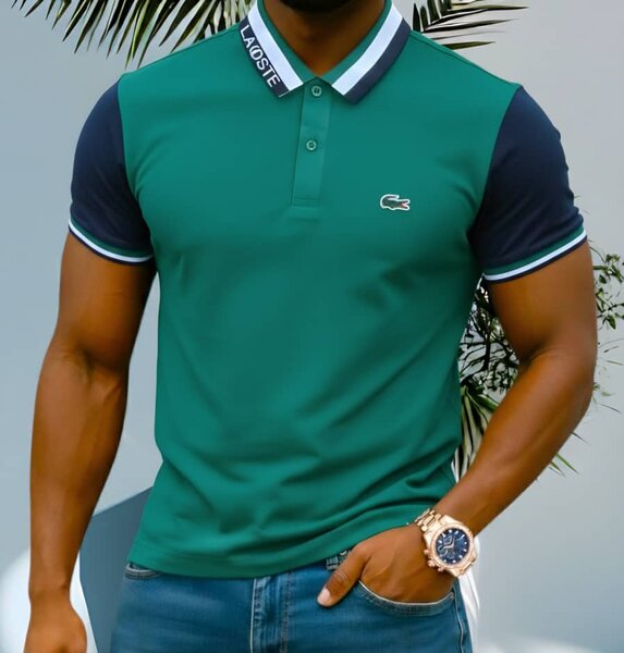 Polo Lacoste vert homme