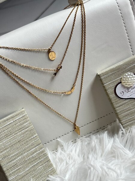 Collier multi-couches doré élégant