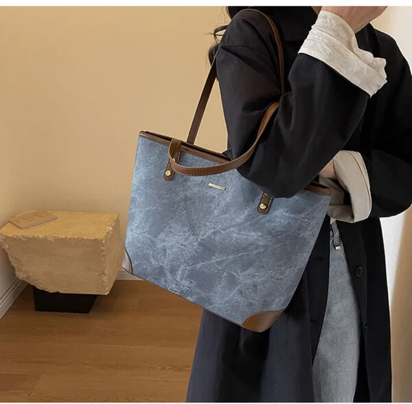 Sac à main femme en cuir bleu