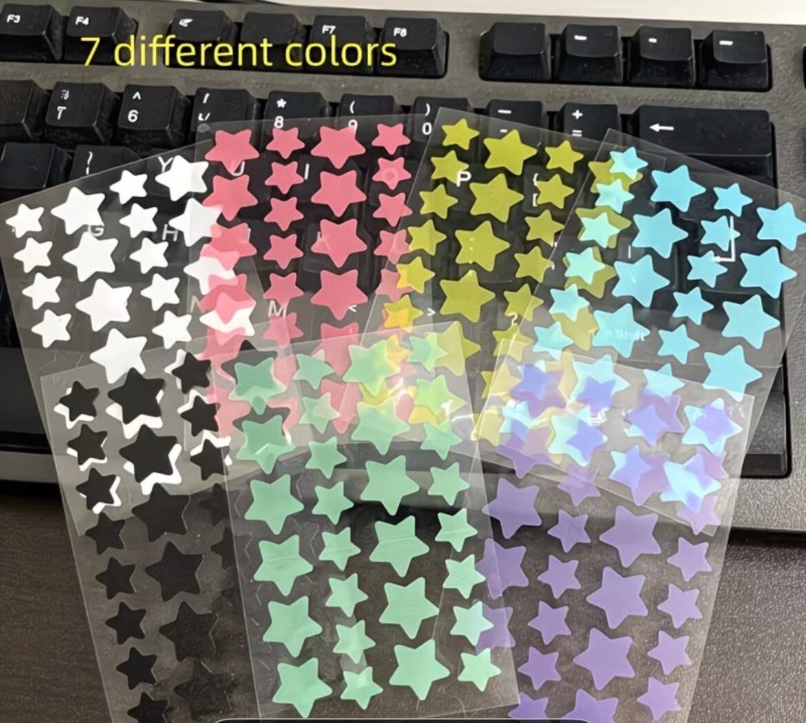 Autocollants étoile colorés