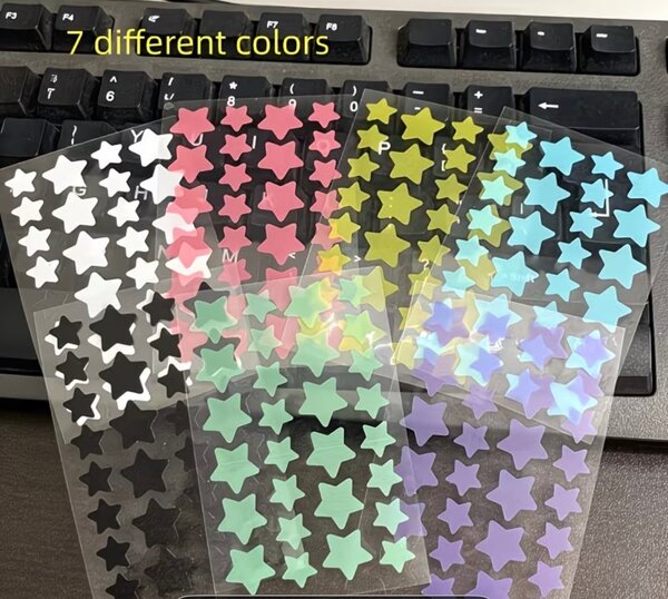 Autocollants étoile colorés