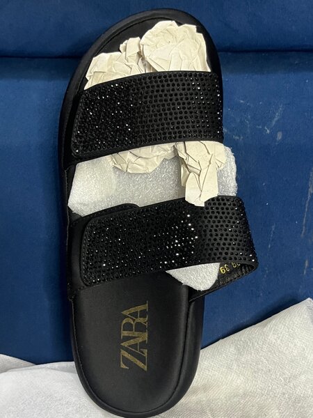 Zara Black Studded Sandals