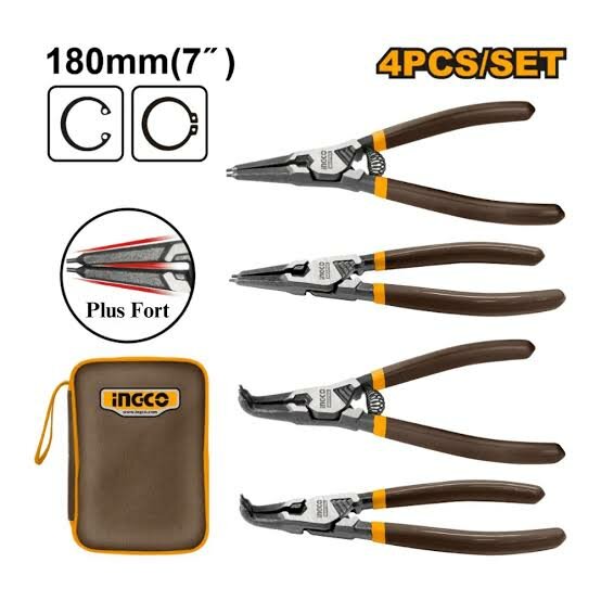 INGCO Circlip Pliers Set 180mm 4pcs