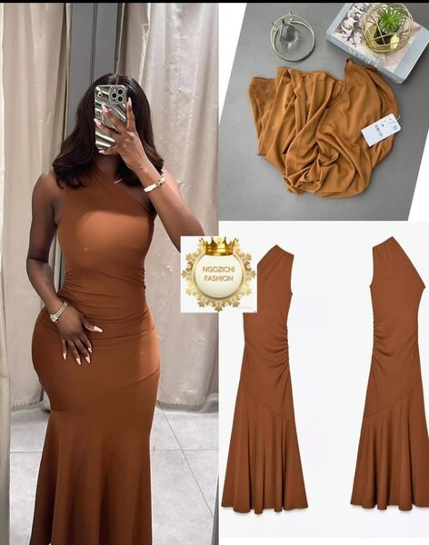 Robe moulante élégante marron