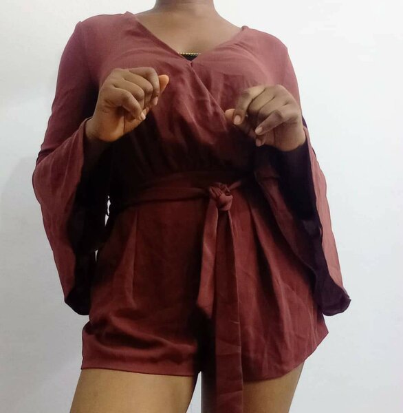 Combishort élégant marron