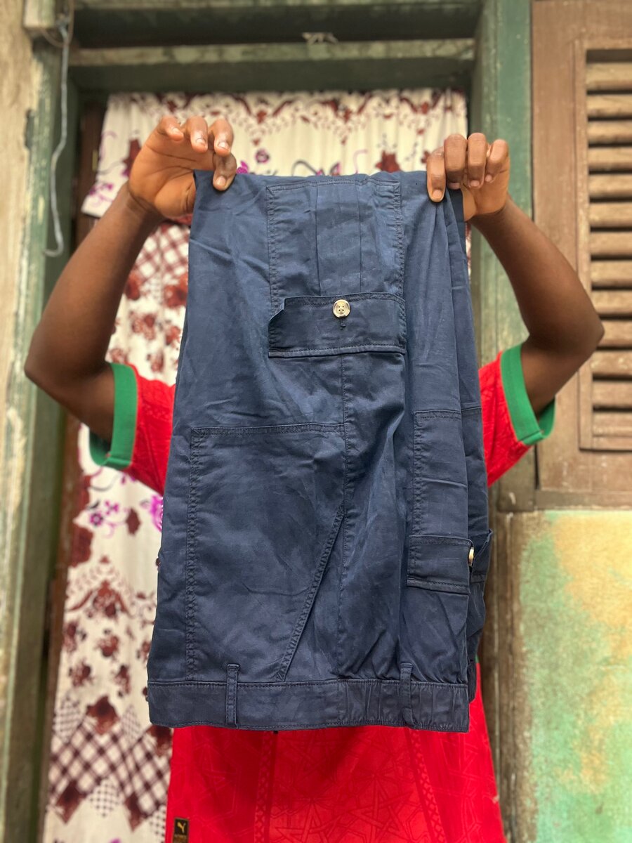 Pantalon cargo bleu homme