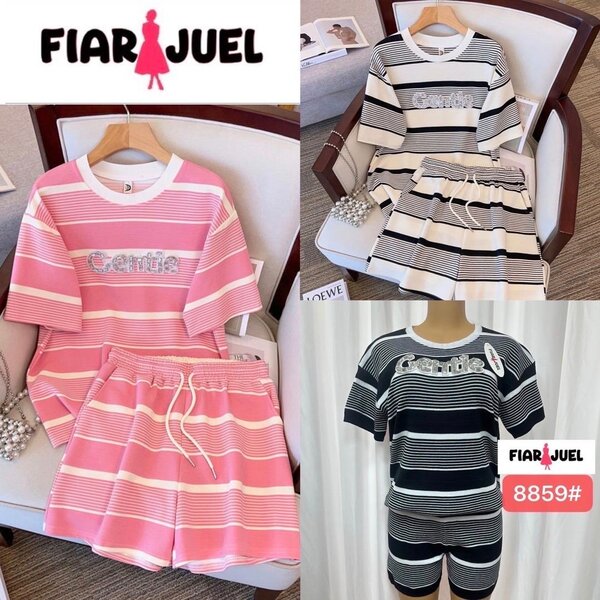 Pyjama rayé en coton pour femme