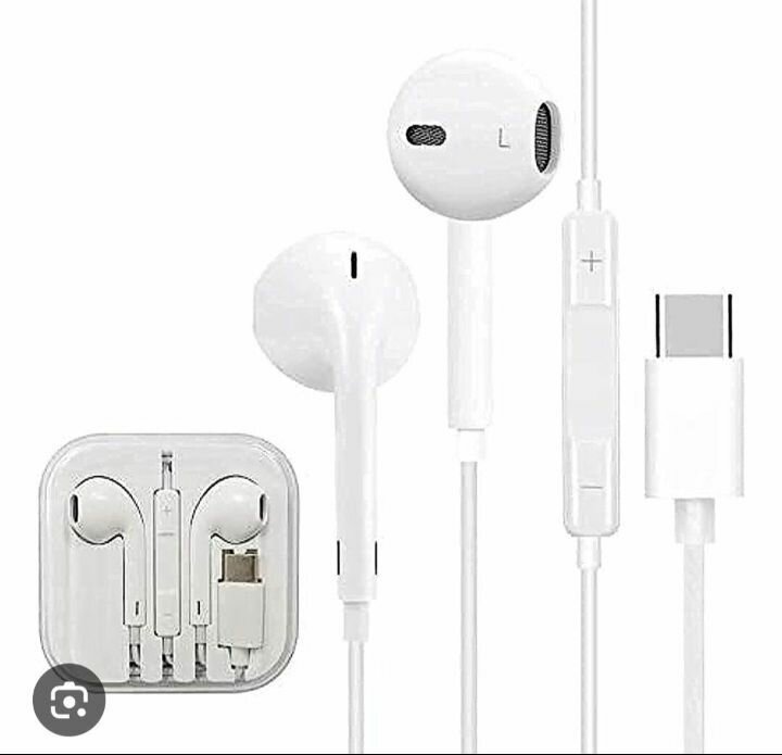 Écouteurs filaires Type-C blancs