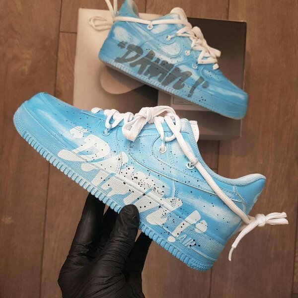 Chaussures Nike personnalisées bleu ciel