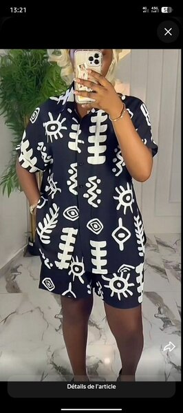 Ensemble short motif africain