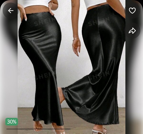 Jupe longue en cuir noir SHEIN