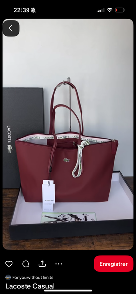 Sac Lacoste rouge bordeau