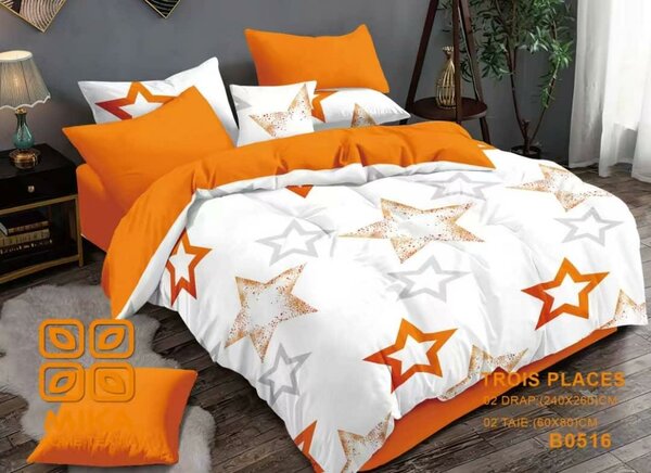 Parure de lit étoilée orange