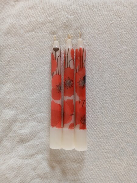 Bougies décoratives coquelicot