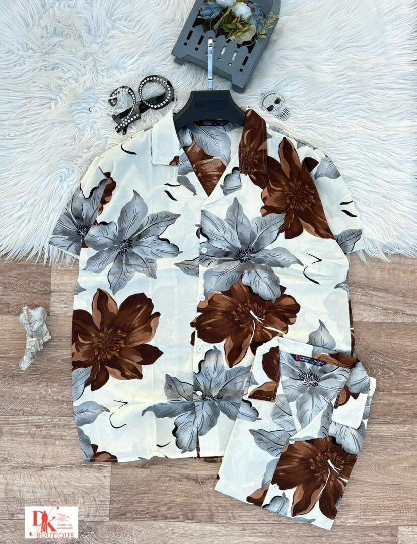 Ensemble chemise et short floral