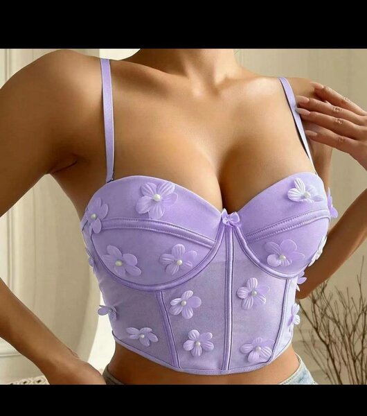 Corset Bustier Fleur Femme Élégant