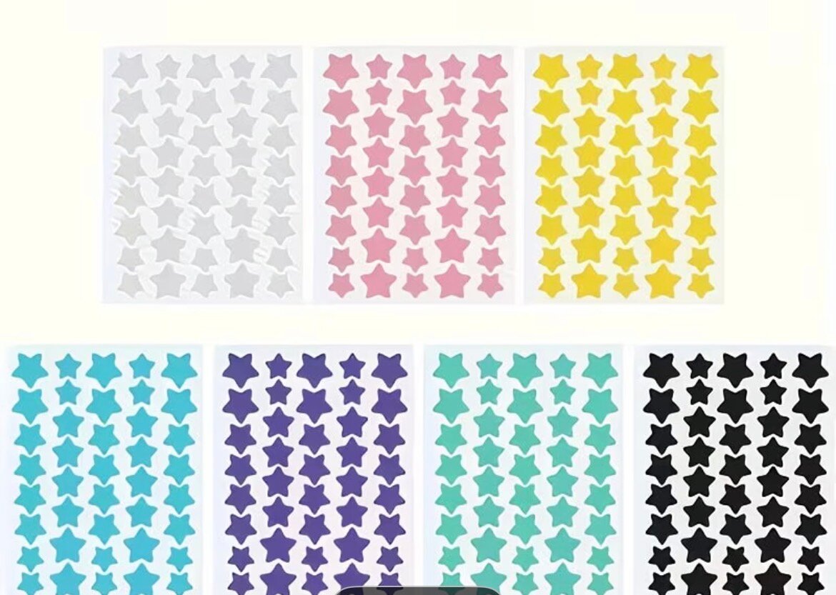 Autocollants étoile colorés