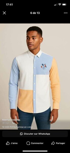 Chemise en coton colorblock