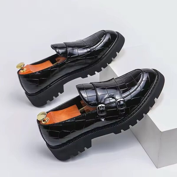 Mocassins en cuir verni homme