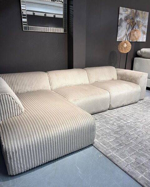 Canapé d'angle en velours élégant