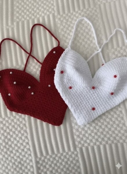 Top crochet perlé élégant