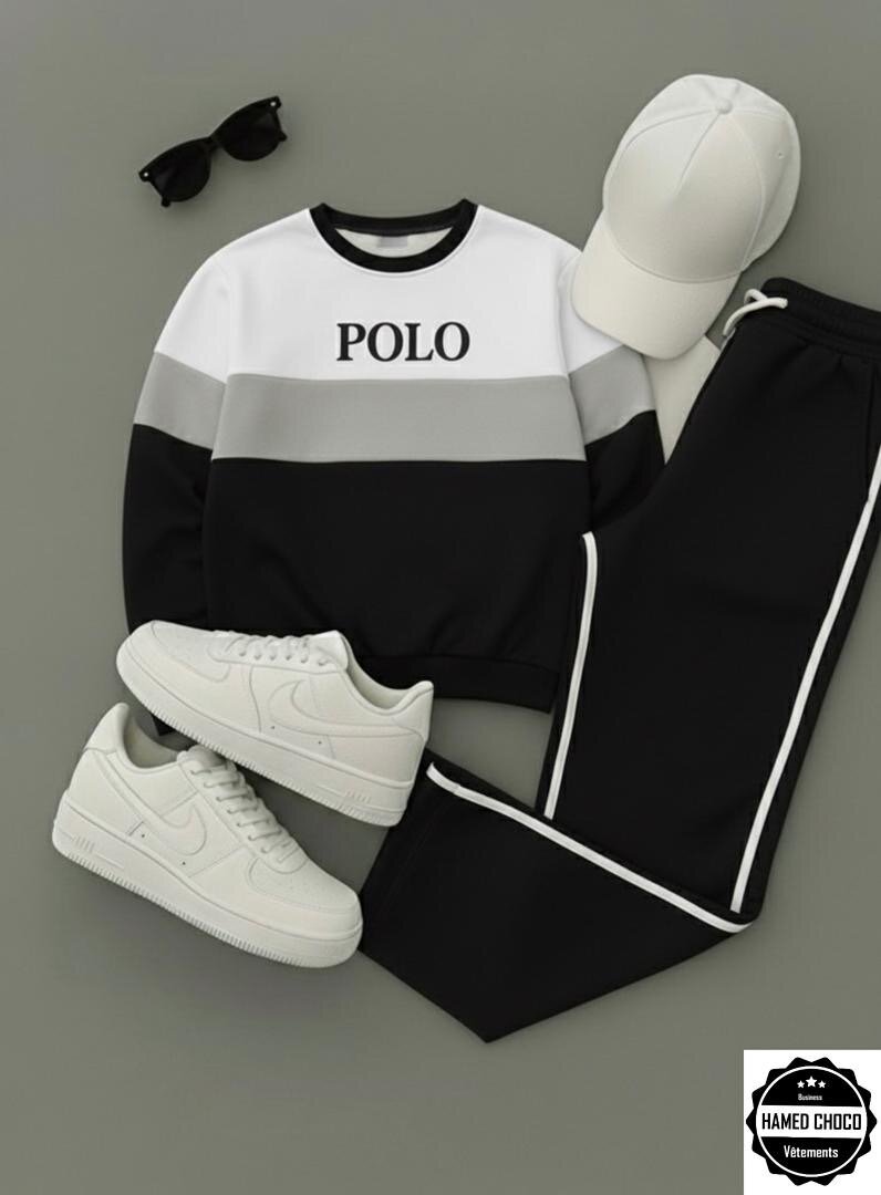 Ensemble Sportif Noir et Blanc