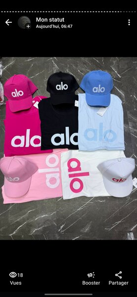 T-shirts et casquettes Alo unisexes