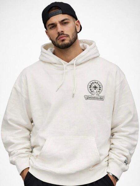 Sweat à capuche homme blanc