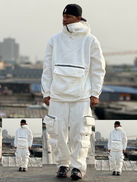 Survêtement cargo blanc pour homme