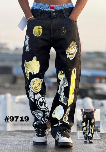 Jean noir tendance graffiti