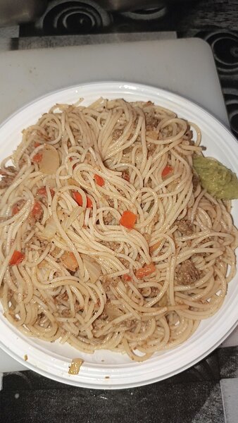 Spaghetti viande harchée