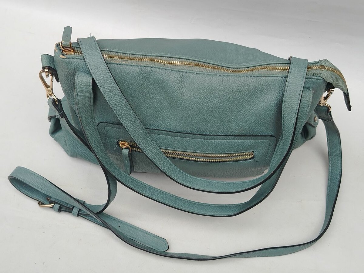 Sac à main en cuir vert turqoi