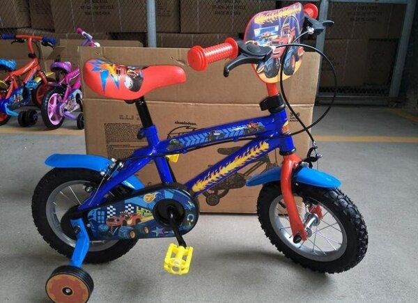 Vélo enfant Disney cars bleu 12 pouces