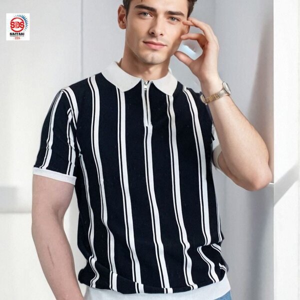 Polo à Rayures Homme Élégant