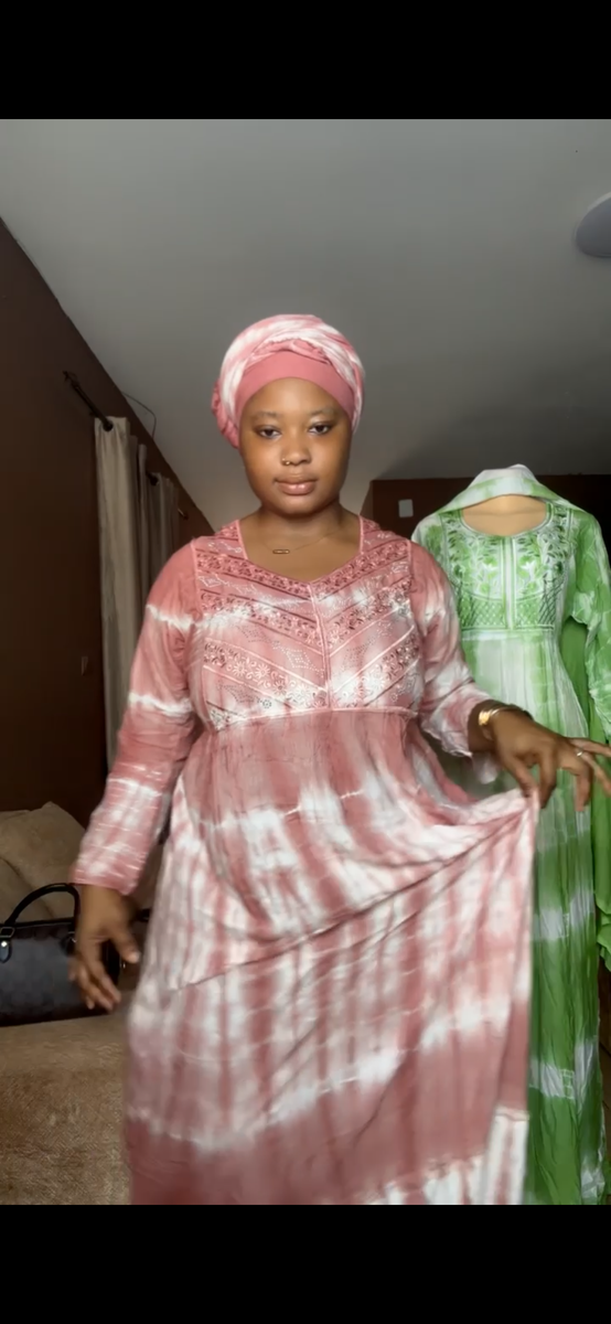 Robe africaine tie and dye rose