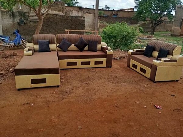 Ensemble canapé moderne beige et marron