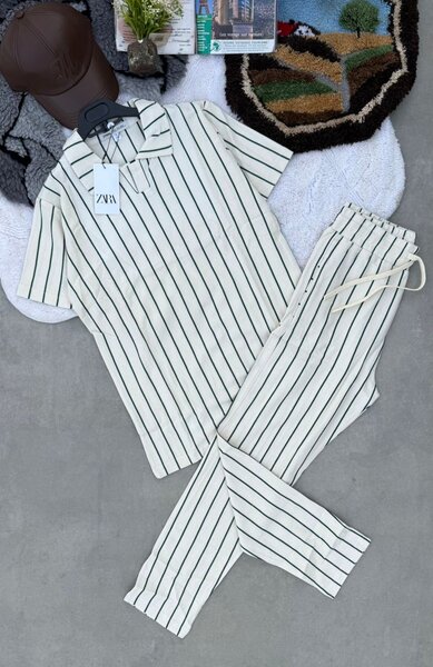 Pyjama rayé en coton