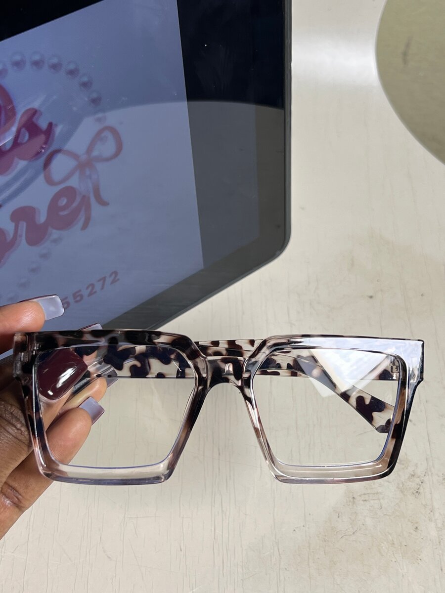 Lunettes de soleil transparentes à imprimé léopard