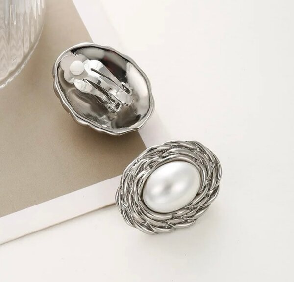 Elegant Pearl Clip Earrings