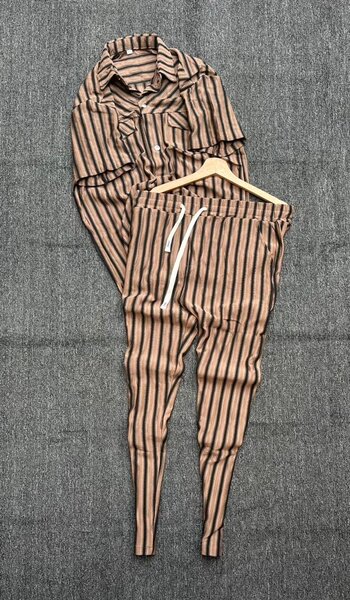 Combinaison pyjama rayée pour femme