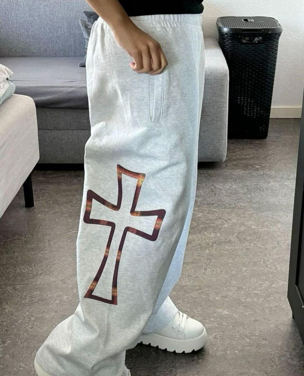 Pantalon jogging motif croix