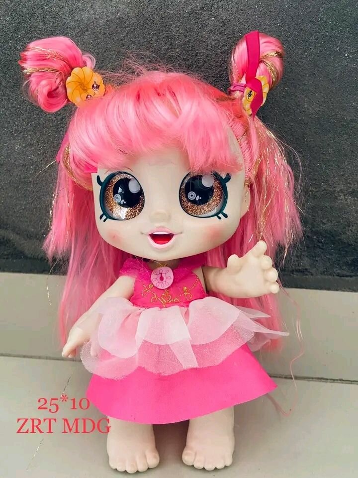 Poupée rose en plastique, 25 cm, pour filles