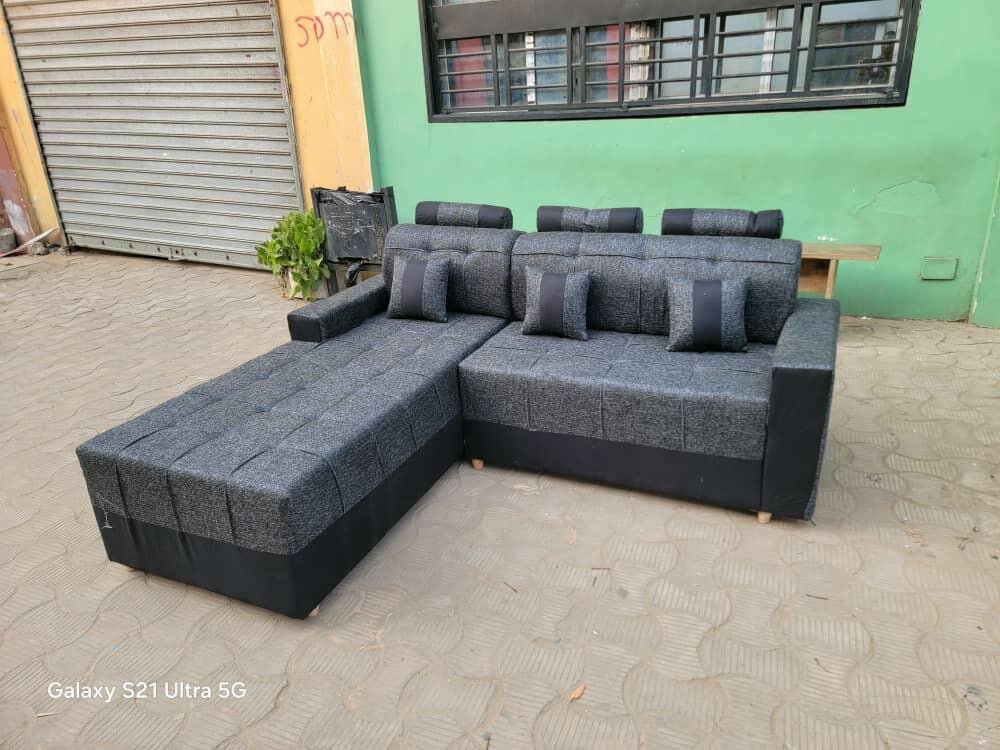 Canapé d'angle convertible en L avec méridienne