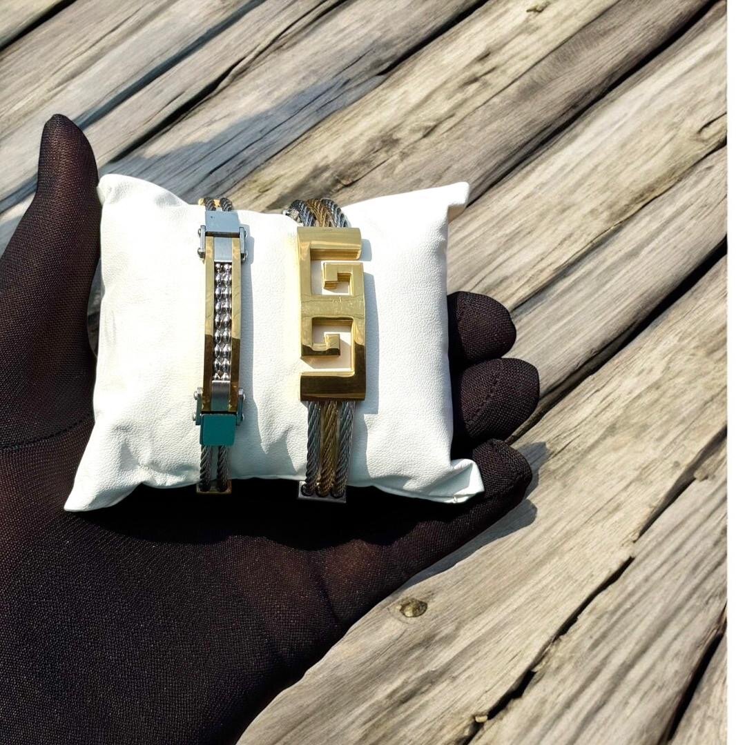 Ensemble de bracelets élégants en or et argent