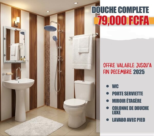 Ensemble de salle de bain complet avec douche luxe