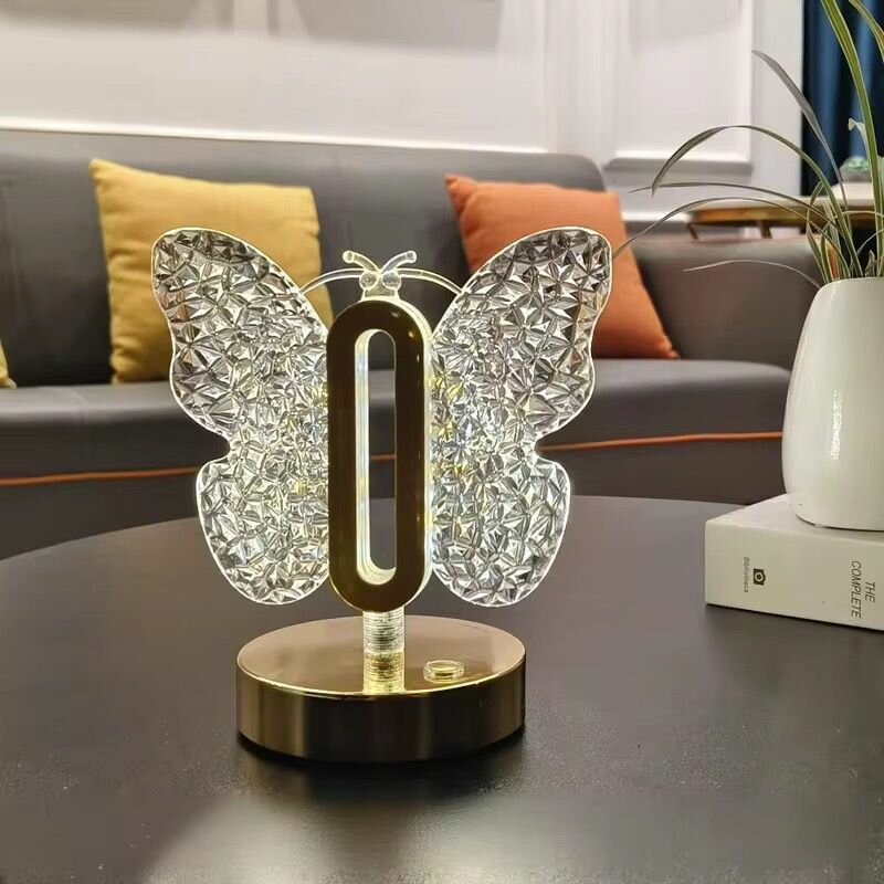 Lampe décorative papillon cristal