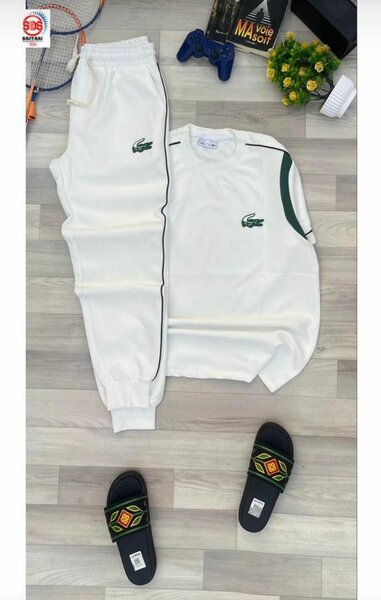 Ensemble survêtement Lacoste blanc homme