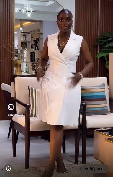 Robe en lin blanc pour femme élégante